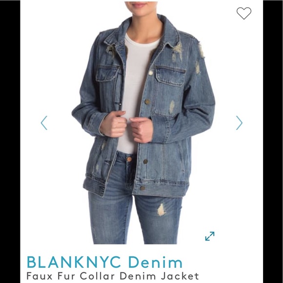 Blank nyc denim jacket with faux fur collar. - Picture 2 of 8